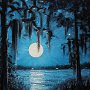 Big Moon Rising, Melrose Bay - Oil on wood 10 x 8  Copyright 2011 Tim Malles (511x640)